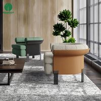 Moontree Italian Modern High-End Sessel Möbel Einsitzer Stoff Polster Edelstahl Sofa Stühle für Wohnzimmer