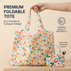 Bolsa de Compras Plegable de Poliéster Reutilizable Ecológica con Logotipo Personalizado, Bolsa de Almacenamiento Portátil de Tela Oxford para Supermercado, Picnic, Grande - Product Image 2