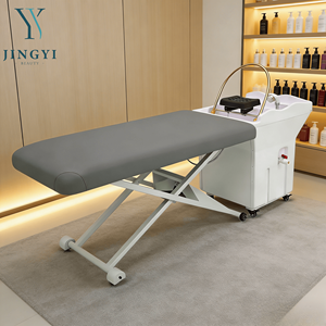 Équipement de salon de coiffure pour lavage de cheveux et soin du cuir chevelu : Lit de lavage électrique massant avec bac à shampoing intégré - Product Image 2