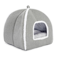 Vente en gros lit pour animal chaud personnalisé best-seller canapé en peluche gris clair grotte pour chien et chat fournitures de lit lavables simples