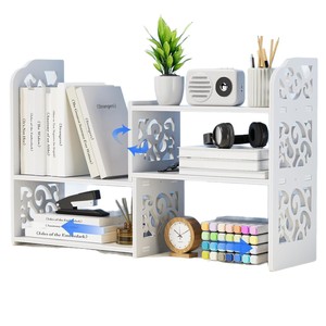 Étagère de rangement de bureau à 2 niveaux, organisateur de bureau rectangulaire, bibliothèque sur pied pour bureau et dortoir - Product Image 5