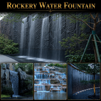 Fuente de Agua Programable con Rocas, Iluminación RGB/Láser, Impermeable IP68, Estilo de Roca Personalizado para Proyectos de Jardinería y Paisajismo de Villas