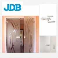 Fournisseur direct d'usine, porte en verre à double ouverture en aluminium au design moderne avec serrure et clés pour une utilisation en extérieur, cuisine, chambre