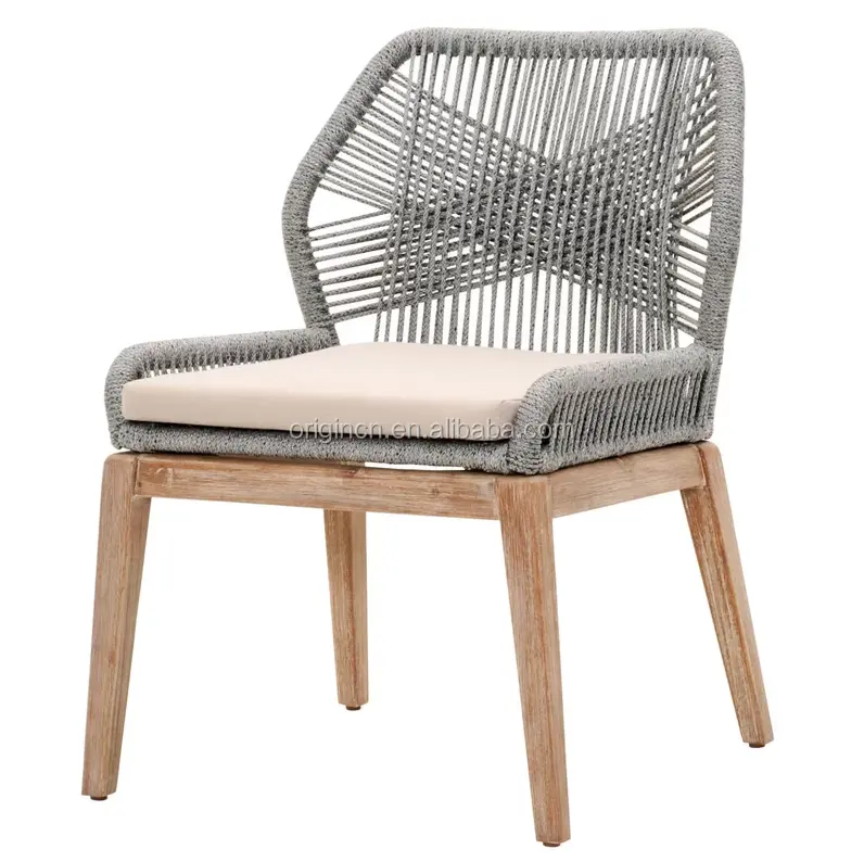 Kursi desain Modern dalam ruangan luar ruangan ruang makan furnitur kursi anyaman unik tali