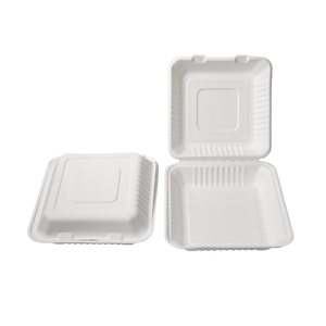 Envase desechable de bagazo para comida rápida, biodegradable, tipo clamshell, para llevar, caja para hamburguesas de caña de azúcar - Product Image 4