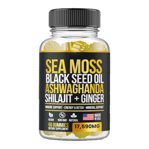 Adulte énergie désintoxication suppléments à base de plantes mousse de <span class=keywords><strong>mer</strong></span> huile de graines noires Ashwagandha Gummies sureau curcuma femmes enceintes - Product Image 2