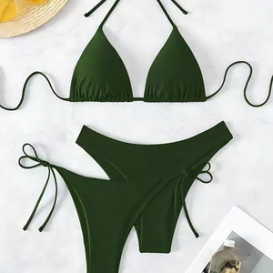 Bikini Estivo 2026 Tinta Unita Set 3 Pezzi - Product Image 1