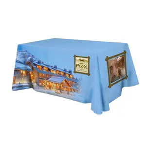 Full Color Printing Rectangular Casual Table Cover Strain-Resistant Flowing Table Cloth