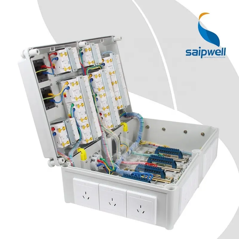 Caja de distribución completa fábricas SAIP/SAIPWELL caja de toma de corriente portátil impermeable IP66 personalizada de alta calidad