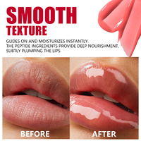 Gloss à lèvres végétalien aux peptides, porte-clés, logo personnalisé, hydratant, haute pigmentation, teinte liquide pour les marques de maquillage en marque blanche