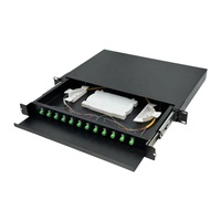 Boîtier de terminaison fibre optique 1U 19'' à tiroir, 12 cœurs FC/APC avec plateau de raccordement pour FTTH ODF