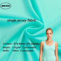 Tela de Punto Elástica en 4 Direcciones, 87% Nailon, 13% Elastano, Suave, Transpirable, Resistente a los Olores, Teñida a Medida para Ropa Interior y Trajes de Baño