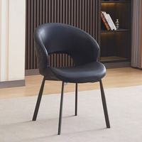 Chaise de salle à manger italienne de luxe Dossier souple Design moderne pour la maison Table d'île Hôtel Club Négociation de réception