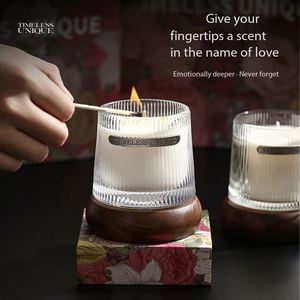 Ensemble cadeau de bougies parfumées de luxe, prêt à être expédié, 2 pièces, MOQ, Jardin des rêves, cire de soja avec base en bois de pin, pour les cadeaux de mariage - Product Image 2