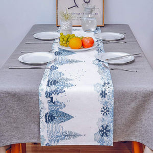 Runner Decorativo in Lino Personalizzabile 2023, Stampa <span class=keywords><strong>Digitale</strong></span> a Sublimazione, Rettangolare con Bordo in Pizzo per Uso Domestico - Product Image 5