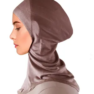 여성 블랙 닌자 스카프 모자 스카프 스트레치 저지 전체 목 적용 Hijab Undercap