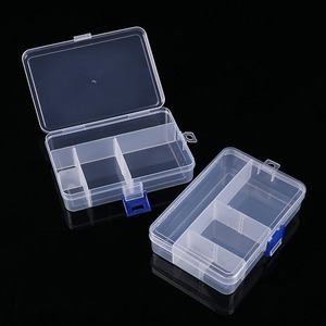 Transparent 5 Compartment Plastic Storage <b>Box</b> With Detachable Dividers For Fishing Tackle And Stationery Organizing - Product Image 1
