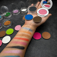 Palette de fards à paupières ronds haute pigmentation 36 mm, longue tenue, waterproof, OEM ODM, fini scintillant, mat, pailleté, lisse, maquillage pour les yeux