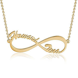 <span class=keywords><strong>Collana</strong></span> Personalizzata in <span class=keywords><strong>Oro</strong></span> 18 <span class=keywords><strong>Carati</strong></span> con Ciondolo Nome in Acciaio Inossidabile, Stile Popolare per Lei - Product Image 6