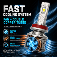 Ampoule de phare LED pour voiture SFIDA K10, Plug and Play, 100W, puce 3570, étanche, refroidissement par ventilateur, pour feux antibrouillard, phare de voiture