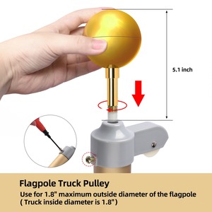 Nhà Máy Giá 20ft Nhôm Cắt Cột Cờ Kit Với 3 'X 5' Mỹ Cờ Mỹ Phong Cách Cờ Và Vàng Bóng - Product Image 2