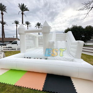 Attrezzature per il noleggio del partito in bianco e nero casa di rimbalzo matrimonio gonfiabile castello gonfiabile scivolo combinato per la <span class=keywords><strong>vendita</strong></span> - Product Image 6