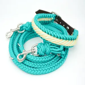Collier <span class=keywords><strong>de</strong></span> <span class=keywords><strong>dressage</strong></span> pour chiens calmant OEM 550lb paracorde, ensemble <span class=keywords><strong>de</strong></span> marche pour animaux <span class=keywords><strong>de</strong></span> compagnie, designers personnalisés, collier et <span class=keywords><strong>laisse</strong></span> pour chien imperméables - Product Image 1