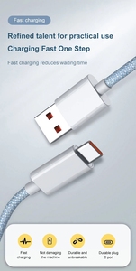 1M nylon Áo khoác USB-C Cáp dữ liệu nhanh 6A sạc cho Huawei 5A sạc cho iPhone cho điện thoại di động <span class=keywords><strong>Android</strong></span> - Product Image 4