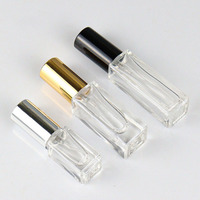Bouteilles de pulvérisation de parfum en verre carrées rechargeables rectangulaires transparentes de luxe vides mini 3ml 5ml 10ml 20ml 30ml 100ml
