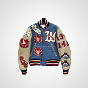 Veste bomber universitaire pour homme, broderie personnalisée OEM, vente en gros, haute qualité, chaude, avec lettres - Product Image 1