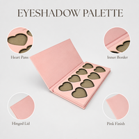 Luxuriöse Rosa Lidschatten-Palette Papierbox 8 Herzförmige Schalen Klappdeckel Make-up-Palette Pappe OEM Private Label Großhandel