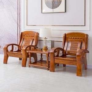 เก้าอี้โซฟาไม้สไตล์จีน ห้องนั่งเล่นไม้ อพาร์ทเมนต์ขนาดเล็ก เก้าอี้เดี่ยว สามที่นั่ง ม้านั่งสองที่นั่ง ใช้ได้ทั้งฤดูหนาวและฤดูร้อน - Product Image 6