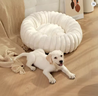Lit rond en peluche pour grands chiens, chaud pour l'hiver, classique, dessin animé, lavable, disponible toute l'année