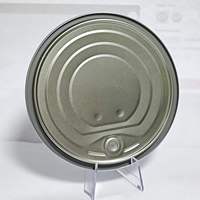 401 #   Couvercle alimentaire rond en fer blanc argenté EOE de 98,9 mm avec anneau de traction