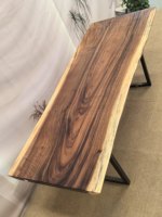 Plateau de table en bois massif sur mesure de grande taille, style rustique, bord naturel, pour la maison, les restaurants, les meubles