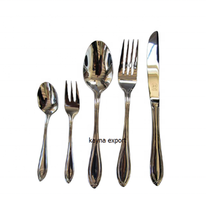 Cubiertos de calidad Cubiertos de acero inoxidable pulido con espejo de calidad Juego de 5 cucharas de metal elegantes para vajilla - Product Image 1