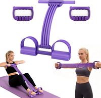 Bande de Résistance à Pédale Réglable 3-en-1, Corde de Tension Multifonction à 8 Tubes, Bandes de Fitness pour Abdominaux et Entraînement Complet du Corps