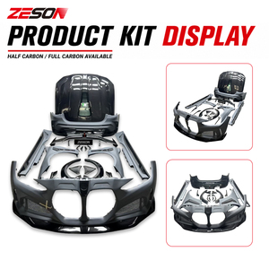 ZESON Kit de Carrocería Ancha de Fibra de Carbono Seca: Parachoques Delantero, Guardabarros, Faldones Laterales y Spoiler de Capó para <span class=keywords><strong>BMW</strong></span> G82 G83 <span class=keywords><strong>M4</strong></span> - Product Image 3