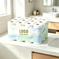 Rouleau de papier toilette en vrac, doux et résistant, en pâte recyclée, sans poussière, écologique et jetable, idéal pour les voyages
