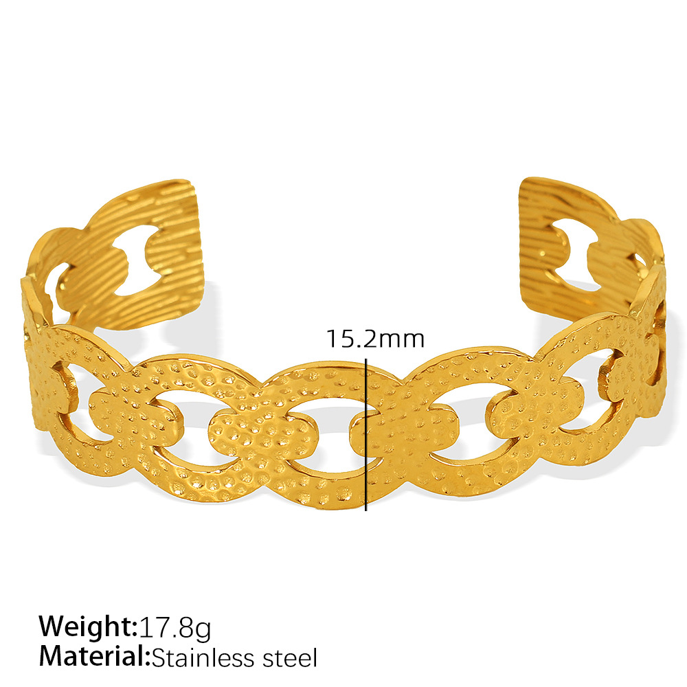 Brazalete dorado con apertura ajustable SZ104