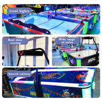 Grande table de hockey sur air, machine de jeu d'arcade à monnayeur avec interface en anglais, certifiée CE, puissance 200W, personnalisable