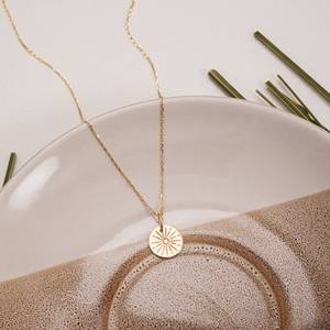 Chaîne de bijoux en acier inoxydable Sunbeam, tendance, avec inscription personnalisée de nom, minimaliste, soleil, <span class=keywords><strong>tarot</strong></span>, cadeau pour elle - Product Image 5