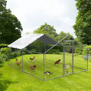 Poultry Cage Spire Shaped Coop with Waterproof Cover,Heavy Duty Chicken Runs for Yard with Plastic Mesh Protection