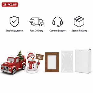 Kit de papercraft 3D de Noël avec cadre camion et bonhomme de neige, découpe laser, design original ZS-PC0215 - Product Image 6