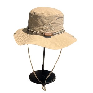 Logotipo personalizado impermeable senderismo cubo gorra resistente a los rayos UV protección al aire libre de nailon ancho pescador sombrero de cubo con cuerda - Product Image 3