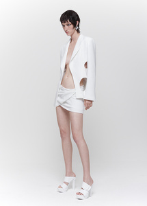 A7449 Trajes de mujer sexy de estilo popular y esmoquin Trajes blancos Mostrar cintura lateral <span class=keywords><strong>Blaze</strong></span> y minifalda Conjunto Mujer Ropa de mujer - Product Image 2