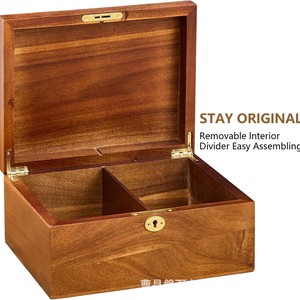 Boîte en bois A520 rectangulaire verrouillable pour cadeaux, artisanat, rangement, bijoux, cosmétiques, thé, vin, emballage, origine Shandong - Product Image 2
