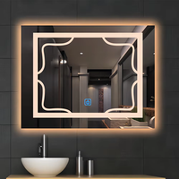 Miroir de salle de bain rectangulaire moderne de luxe YIDA avec éclairage LED, cadre en acier poli IP44, détection Bluetooth, anti-buée, bidirectionnel