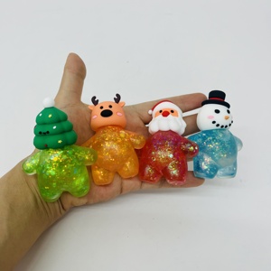 ของเล่นบีบคลายเครียดแบบนุ่มๆ ประดับกลิตเตอร์ ชุด 4 ชิ้น สำหรับเทศกาลคริสต์มาส จากคลังสินค้าสหรัฐอเมริกา - Product Image 3