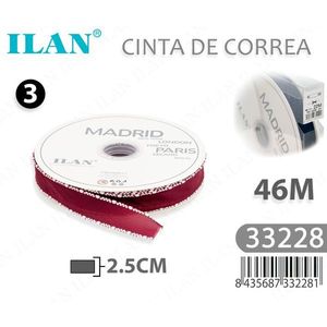 ILAN Nastro Decorativo 2.5Cm 46M Rosso Madrid con Strass - Product Image 3
